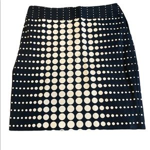 The Limited Black & Cream Dotted Pencil Skirt, Size 8